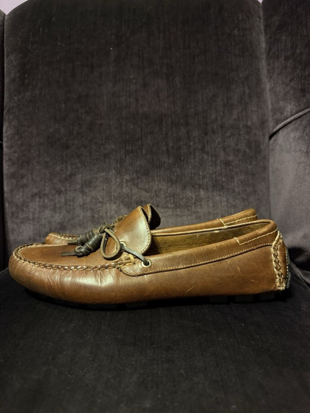 Bass Blakeman Men’s Brown Leather Loafers Size 9M Vibram Sole Made In Brazil